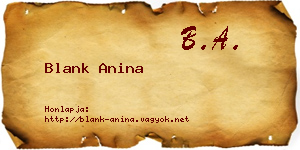 Blank Anina névjegykártya